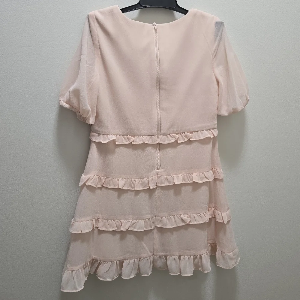 Gianni Bini Girls Formal Tiered Ruffle Dress Size 6 Blush
